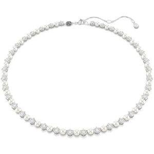 Swarovski Collier Tennis Matrix, alternance de Perles de crystal rondes blanches et de Zircone, longueur ajustable 41-44 cm, design élégant et moderne, métal rhodié - Publicité Swarovski Collier Tennis Matrix, alternance de Perles de crystal rondes blanches et de Zircone, longueur ajustable 41-44 cm, design élégant et moderne, métal rhodié - Publicité