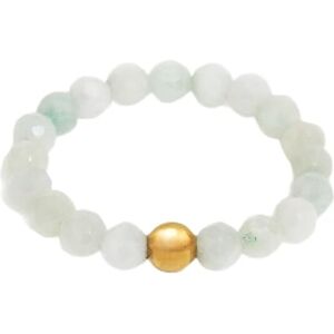 BERGERLIN Bague en jade véritable avec perle en or Perles facettées Taille S - Publicité BERGERLIN Bague en jade véritable avec perle en or Perles facettées Taille S - Publicité