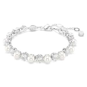 Swarovski Bracelet Tennis Matrix, alternance délicate de perles de cristal rondes blanches et de Zircone, fermoir ajustable, design élégant et raffiné, métal rhodié - Publicité Swarovski Bracelet Tennis Matrix, alternance délicate de perles de cristal rondes blanches et de Zircone, fermoir ajustable, design élégant et raffiné, métal rhodié - Publicité