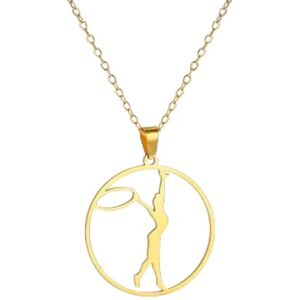 Caiduoduo collier bague gymnastique rythmique pendentif mode minimaliste collier en acier inoxydable - Publicité Caiduoduo collier bague gymnastique rythmique pendentif mode minimaliste collier en acier inoxydable - Publicité