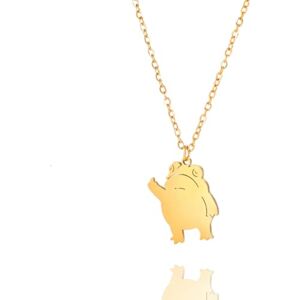 Caiduoduo Collier femme grenouille mignonne hommes en acier inoxydable animal pendentif collier bijoux - Publicité Caiduoduo Collier femme grenouille mignonne hommes en acier inoxydable animal pendentif collier bijoux - Publicité
