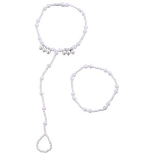 Faruodis Lot de 2 bracelets de cheville avec fausses perles Chaîne de pied réglable pour femme, Perle synthétique - Publicité Faruodis Lot de 2 bracelets de cheville avec fausses perles Chaîne de pied réglable pour femme, Perle synthétique - Publicité