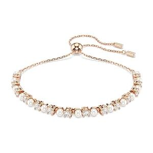 Swarovski Bracelet Matrix Cristaux blancs ronds et perles de cristal dans un cadre plaqué or rose, One Size, Perle de cristal Plaqué or rose Zircone - Publicité Swarovski Bracelet Matrix Cristaux blancs ronds et perles de cristal dans un cadre plaqué or rose, One Size, Perle de cristal Plaqué or rose Zircone - Publicité