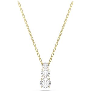Swarovski Collier pendentif, de la collection Stilla Attract, trois cristaux Zirconia incolores de taille ronde sertis griffes, dans un placage de ton or - Publicité Swarovski Collier pendentif, de la collection Stilla Attract, trois cristaux Zirconia incolores de taille ronde sertis griffes, dans un placage de ton or - Publicité
