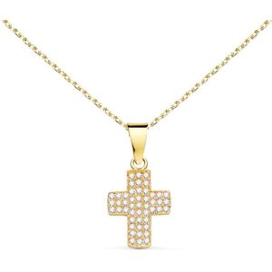 L'Atelier d'Azur Collier Médaille Croix Or 18 Carats 750/000 Jaune et Zirconiums Chaine Dorée - Publicité L'Atelier d'Azur Collier Médaille Croix Or 18 Carats 750/000 Jaune et Zirconiums Chaine Dorée - Publicité
