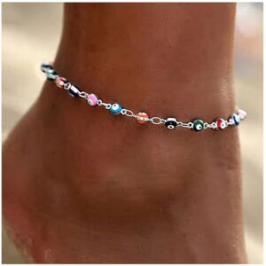 Prosy Beach Bracelets de Cheville Perlés Colorés Bracelets de Cheville en Argent Perlés Réglables Bijoux de Pied de Plage d'été pour Femmes et Filles - Publicité Prosy Beach Bracelets de Cheville Perlés Colorés Bracelets de Cheville en Argent Perlés Réglables Bijoux de Pied de Plage d'été pour Femmes et Filles - Publicité