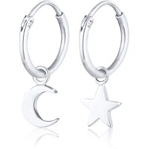 Elli Boucles d'Oreilles Créoles Étoile Croissant Pendentif Astro Look Boucles d'Oreilles Femme (925/1000) Argent - Publicité Elli Boucles d'Oreilles Créoles Étoile Croissant Pendentif Astro Look Boucles d'Oreilles Femme (925/1000) Argent - Publicité