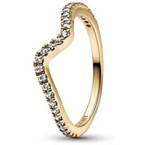 Pandora Timeless Bague Vague en métal plaqué or 14 carats avec zircones cubiques transparentes, taille 52 - Publicité Pandora Timeless Bague Vague en métal plaqué or 14 carats avec zircones cubiques transparentes, taille 52 - Publicité