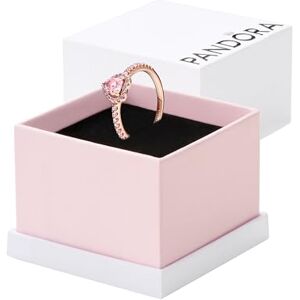 Pandora Timeless Bague Cœur en métal plaqué or rose 14 carats avec zircones cubiques rose orchidée et rose poudré, taille 52 - Publicité Pandora Timeless Bague Cœur en métal plaqué or rose 14 carats avec zircones cubiques rose orchidée et rose poudré, taille 52 - Publicité