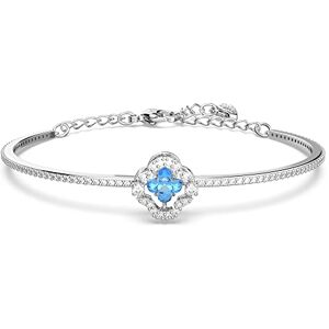 Swarovski Bracelet Jonc Sparkling Dc, motif trèfle en métal rhodié, bleu, taille M - Publicité Swarovski Bracelet Jonc Sparkling Dc, motif trèfle en métal rhodié, bleu, taille M - Publicité