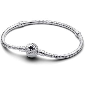 Pandora Moments Bracelet à Maille Serpent avec Fermoir étoile Polaire en Argent Sterling et oxyde de Zirconium Compatible Moments Charms, Taille : 17 cm, 17cm, Argent Sterling, Oxyde de - Publicité Pandora Moments Bracelet à Maille Serpent avec Fermoir étoile Polaire en Argent Sterling et oxyde de Zirconium Compatible Moments Charms, Taille : 17 cm, 17cm, Argent Sterling, Oxyde de - Publicité