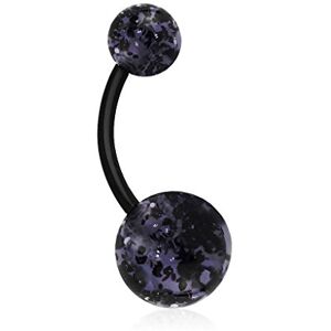 PunkJewelry Piercing Piercing Nombril Barbell Bioflex Paillettes Bioflex (Flexible Plastique) Noir - Publicité PunkJewelry Piercing Piercing Nombril Barbell Bioflex Paillettes Bioflex (Flexible Plastique) Noir - Publicité
