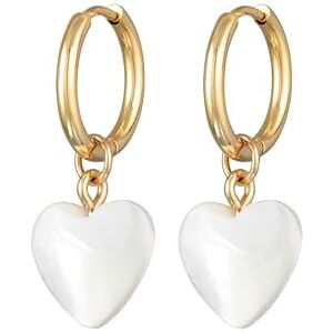 Elli Boucles d'Oreilles Femmes Créoles Cœur Pendentif Couleur Or avec Coquillages - Publicité Elli Boucles d'Oreilles Femmes Créoles Cœur Pendentif Couleur Or avec Coquillages - Publicité