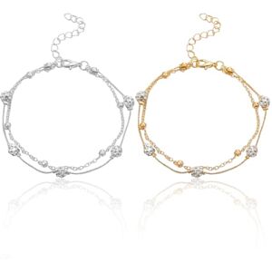EHDWXVZM 2 Bracelets De Cheville Pour Femmes, Bracelets De Cheville Multicouches, Bracelets De Cheville Ornés De Cristaux, Bracelets De Plage, Bracelets De Cheville En Or Pour Femmes - Publicité EHDWXVZM 2 Bracelets De Cheville Pour Femmes, Bracelets De Cheville Multicouches, Bracelets De Cheville Ornés De Cristaux, Bracelets De Plage, Bracelets De Cheville En Or Pour Femmes - Publicité