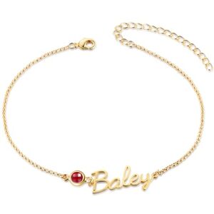 Glooraca Bracelets de cheville personnalisés pour femmes Bracelet de cheville en or avec pierre de naissance réglable Cadeaux pour Maman Femme Elle (1 Nom) - Publicité Glooraca Bracelets de cheville personnalisés pour femmes Bracelet de cheville en or avec pierre de naissance réglable Cadeaux pour Maman Femme Elle (1 Nom) - Publicité