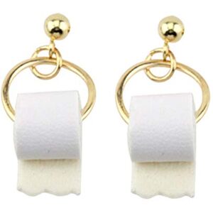 Hislaves Boucles d'oreilles tendance en forme de rouleau de papier toilette pour femme En cuir synthétique Pour la vie quotidienne, Simili cuir, - Publicité