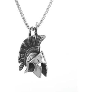 Caiduoduo Collier pendentif casque spartiate grec antique pour hommes rétro punk métal héros masque rock vélo fête bijoux - Publicité Caiduoduo Collier pendentif casque spartiate grec antique pour hommes rétro punk métal héros masque rock vélo fête bijoux - Publicité