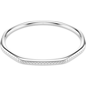 Swarovski Bracelet-jonc de la collection Dextera, de forme octogonale et de taille ronde, avec des cristaux incolores et une chaîne en métal rhodié, taille M - Publicité Swarovski Bracelet-jonc de la collection Dextera, de forme octogonale et de taille ronde, avec des cristaux incolores et une chaîne en métal rhodié, taille M - Publicité
