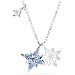 Swarovski Collier pendentif de la collection Symbolica, avec motifs étoilés, cristaux Zirconia incolores et bleus de tailles variées, sur chaîne en métal rhodié - Publicité Swarovski Collier pendentif de la collection Symbolica, avec motifs étoilés, cristaux Zirconia incolores et bleus de tailles variées, sur chaîne en métal rhodié - Publicité