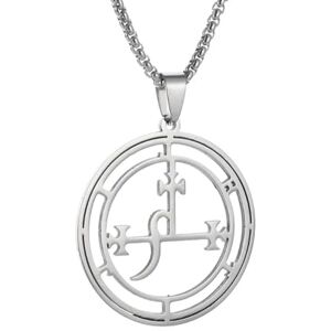 Caiduoduo Collier d’énergie Lilith satanique en acier inoxydable Pendentif de sceau de démon pour hommes femmes païen Wiccan magique amulette bijoux - Publicité Caiduoduo Collier d’énergie Lilith satanique en acier inoxydable Pendentif de sceau de démon pour hommes femmes païen Wiccan magique amulette bijoux - Publicité