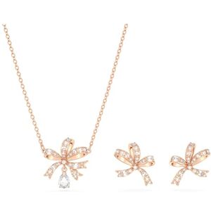 Swarovski parure Volta, collier et boucles d'oreilles nœud blanc, plaqué ton or rosé - Publicité Swarovski parure Volta, collier et boucles d'oreilles nœud blanc, plaqué ton or rosé - Publicité
