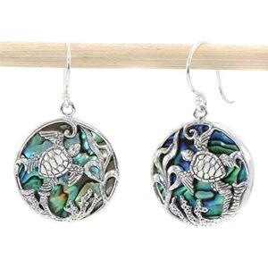 Li-ly Charme de Tortue de mer de qualité supérieure Abalone Shell Dangle Boucles d'oreilles Bijoux Cadeau pour Fille Bleu - Publicité Li-ly Charme de Tortue de mer de qualité supérieure Abalone Shell Dangle Boucles d'oreilles Bijoux Cadeau pour Fille Bleu - Publicité