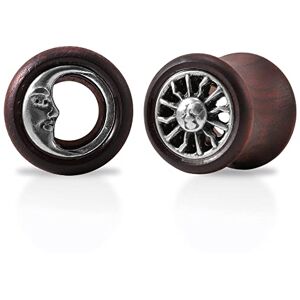 KUBOOZ New Tribal Sun & Moon Tunnels de chair en bois naturel organique Double évasée Plug Stretcher Ear Stretcher - Publicité KUBOOZ New Tribal Sun & Moon Tunnels de chair en bois naturel organique Double évasée Plug Stretcher Ear Stretcher - Publicité
