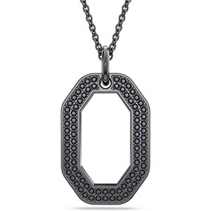 Swarovski Collier Dextera, pendentif octogonal orné de cristaux noirs, en métal plaqué ruthénium - Publicité Swarovski Collier Dextera, pendentif octogonal orné de cristaux noirs, en métal plaqué ruthénium - Publicité