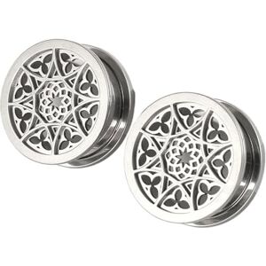 LGXLGX 2PCS Bouchons d'oreille à motifs de fleurs en acier inoxydable 316 pour femmes, Élargisseurs, Boucles d'oreille de perçage, Bijoux pour le corps(Silver,25mm) - Publicité LGXLGX 2PCS Bouchons d'oreille à motifs de fleurs en acier inoxydable 316 pour femmes, Élargisseurs, Boucles d'oreille de perçage, Bijoux pour le corps(Silver,25mm) - Publicité