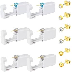 NISYQHA 6 pistolets de perçage d'oreille, Piercing Tool, Kit de Piercing D'oreilles pour Filles Femmes et Homme, Jetables pistolets Perceur, Sûr et Sans Douleur(Doré) - Publicité NISYQHA 6 pistolets de perçage d'oreille, Piercing Tool, Kit de Piercing D'oreilles pour Filles Femmes et Homme, Jetables pistolets Perceur, Sûr et Sans Douleur(Doré) - Publicité