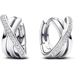 Pandora Überkreuzte Pavé Creolen Boucles d'oreille - Publicité Pandora Überkreuzte Pavé Creolen Boucles d'oreille - Publicité