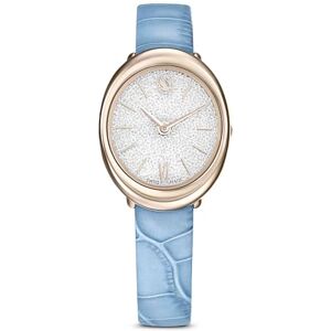 Swarovski Imber Oval Bracelet en Cuir, PVD Or Champagne, Bleu Clair - Publicité Swarovski Imber Oval Bracelet en Cuir, PVD Or Champagne, Bleu Clair - Publicité