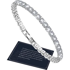 J.Fée Bracelet rivière réglable en argent sterling 925 orné de cristaux en zircon Différentes couleurs de métaux avec boîte cadeau, 7.5 inches, Argent Cristal Zircone cubique Métal - Publicité J.Fée Bracelet rivière réglable en argent sterling 925 orné de cristaux en zircon Différentes couleurs de métaux avec boîte cadeau, 7.5 inches, Argent Cristal Zircone cubique Métal - Publicité