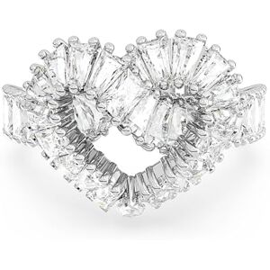 Swarovski Bague cocktail Matrix, cœur, cristaux blancs, plaqué rhodium - Publicité Swarovski Bague cocktail Matrix, cœur, cristaux blancs, plaqué rhodium - Publicité