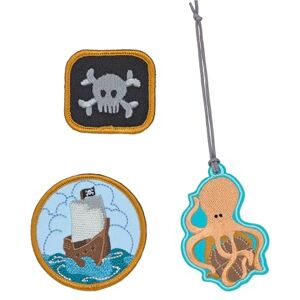 LÄSSIG Set de pendentifs et d'écussons (3 pièces) pour l'école avec Bouton Pression/School Patches Set Pirates - Publicité LÄSSIG Set de pendentifs et d'écussons (3 pièces) pour l'école avec Bouton Pression/School Patches Set Pirates - Publicité