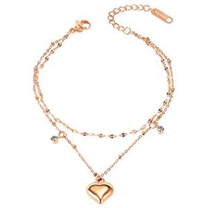 OSTAN Chaîne de cheville pour femme avec cœur Chaîne de cheville en acier inoxydable imperméable pour la plage, 21 centimeters, Acier inoxydable - Publicité OSTAN Chaîne de cheville pour femme avec cœur Chaîne de cheville en acier inoxydable imperméable pour la plage, 21 centimeters, Acier inoxydable - Publicité