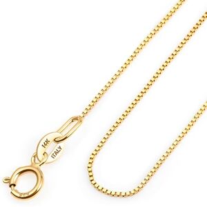 Amberta Chaîne en Or Jaune 14 Carats pour Femme et Homme Collier Fin, Délicat et Solide – Maille Gourmette, Singapour ou Vénitienne – Longueur 40/45/50 cm: Chaîne Vénitienne en Or 14 Carats 40 cm - Publicité Amberta Chaîne en Or Jaune 14 Carats pour Femme et Homme Collier Fin, Délicat et Solide – Maille Gourmette, Singapour ou Vénitienne – Longueur 40/45/50 cm: Chaîne Vénitienne en Or 14 Carats 40 cm - Publicité