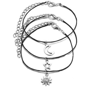 Wedity Vintage Star Moon Sun Bracelets de cheville Bracelets de cheville tissés Chaîne multicouche Accessoires de plage Bijoux de pied réglables pour femmes filles - Publicité Wedity Vintage Star Moon Sun Bracelets de cheville Bracelets de cheville tissés Chaîne multicouche Accessoires de plage Bijoux de pied réglables pour femmes filles - Publicité
