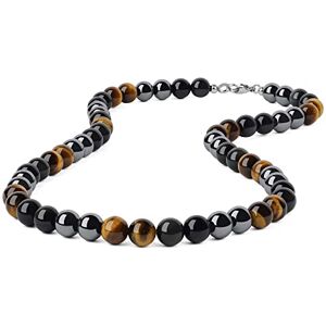 GAVU 6mm Collier de Perles Hématite Œil de tigre Marron Obsidienne Arc-en-Ciel Homme 50cm - Publicité GAVU 6mm Collier de Perles Hématite Œil de tigre Marron Obsidienne Arc-en-Ciel Homme 50cm - Publicité
