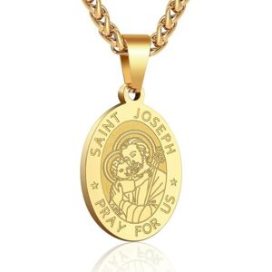 Caiduoduo Collier pendentif médaille Saint JOSEPH Saint Joseph en acier inoxydable pour homme - Publicité Caiduoduo Collier pendentif médaille Saint JOSEPH Saint Joseph en acier inoxydable pour homme - Publicité