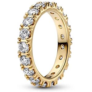 Pandora Timeless Bague Éternité Rang scintillant en métal plaqué or 14 carats avec zircones cubiques transparentes, taille 52 - Publicité Pandora Timeless Bague Éternité Rang scintillant en métal plaqué or 14 carats avec zircones cubiques transparentes, taille 52 - Publicité