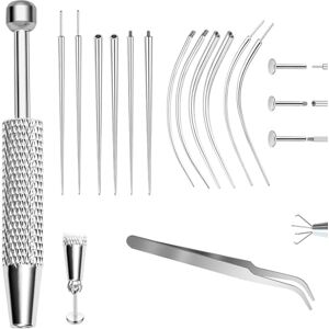nplaseta 16G 18G 14PCS Ensemble de Pinces pour Piercing Acier Chirurgical Taper Ball Grabber Outil pour Changer Bijoux Fil d'Insertion sans Filetage Kit Perçage Corporel pour Oreille, Nez, Lèvre - Publicité nplaseta 16G 18G 14PCS Ensemble de Pinces pour Piercing Acier Chirurgical Taper Ball Grabber Outil pour Changer Bijoux Fil d'Insertion sans Filetage Kit Perçage Corporel pour Oreille, Nez, Lèvre - Publicité