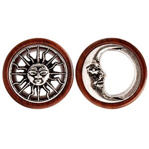 KUBOOZ New Tribal Sun & Moon Tunnels de chair en bois naturel organique Double évasée Plug Stretcher Ear Stretcher - Publicité KUBOOZ New Tribal Sun & Moon Tunnels de chair en bois naturel organique Double évasée Plug Stretcher Ear Stretcher - Publicité