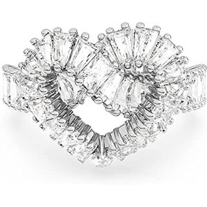 Swarovski Bague cocktail Matrix, cœur, cristaux blancs, plaqué rhodium - Publicité Swarovski Bague cocktail Matrix, cœur, cristaux blancs, plaqué rhodium - Publicité
