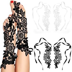 Niltracy 2 paires de sandales pieds nus en dentelle sexy broderie pieds nus avec anneau d'orteil vintage dentelle florale bracelet de cheville pour femme, taille unique, Simili cuir, Pas de gemme - Publicité Niltracy 2 paires de sandales pieds nus en dentelle sexy broderie pieds nus avec anneau d'orteil vintage dentelle florale bracelet de cheville pour femme, taille unique, Simili cuir, Pas de gemme - Publicité