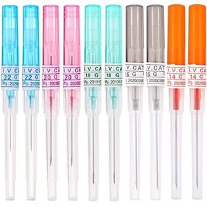PEPAX Catheter Piercing Needles 10Pcs Disposable Hollow Needles Sterilized Catheter Needles Mixed 5 Sizes 14G 16G 18G 20G 22G Nose Ear Belly Piercing Needles - Publicité PEPAX Catheter Piercing Needles 10Pcs Disposable Hollow Needles Sterilized Catheter Needles Mixed 5 Sizes 14G 16G 18G 20G 22G Nose Ear Belly Piercing Needles - Publicité