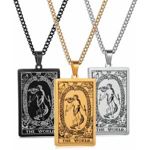 Caiduoduo 22 collier pendentif tarot Personnalité vintage homme carré long pull chaîne - Publicité Caiduoduo 22 collier pendentif tarot Personnalité vintage homme carré long pull chaîne - Publicité