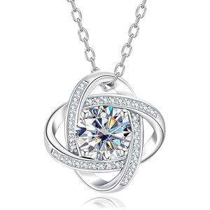 aomoso Collier Femmes-Boucle Entrelacée Moissanite Collier-avec Certificat, Argent Sterling 925, Couleur D, Qualité VVS1, Sertissage Délicat, Longueur la Chaîne 45cm, pour : Fête/Voyage/Mariage/Anniversaire - Publicité aomoso Collier Femmes-Boucle Entrelacée Moissanite Collier-avec Certificat, Argent Sterling 925, Couleur D, Qualité VVS1, Sertissage Délicat, Longueur la Chaîne 45cm, pour : Fête/Voyage/Mariage/Anniversaire - Publicité