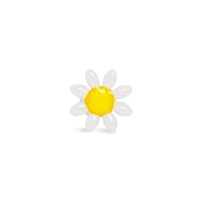 SINGULARU Boucle d'oreille seule Daisy May Blanche. Acier avec finition plaqué or 8 carats, motif marguerite blanche. Fermoir en silicone. Bijoux pour femme. Publicité SINGULARU Boucle d'oreille seule Daisy May Blanche. Acier avec finition plaqué or 8 carats, motif marguerite blanche. Fermoir en silicone. Bijoux pour femme. Publicité