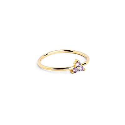 SINGULARU Bague Trèfle Lavande Argent Plaqué Or Bijoux pour femmes - Publicité SINGULARU Bague Trèfle Lavande Argent Plaqué Or Bijoux pour femmes - Publicité